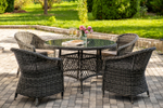 "Равенна" обеденная группа плетеная, цвет графит