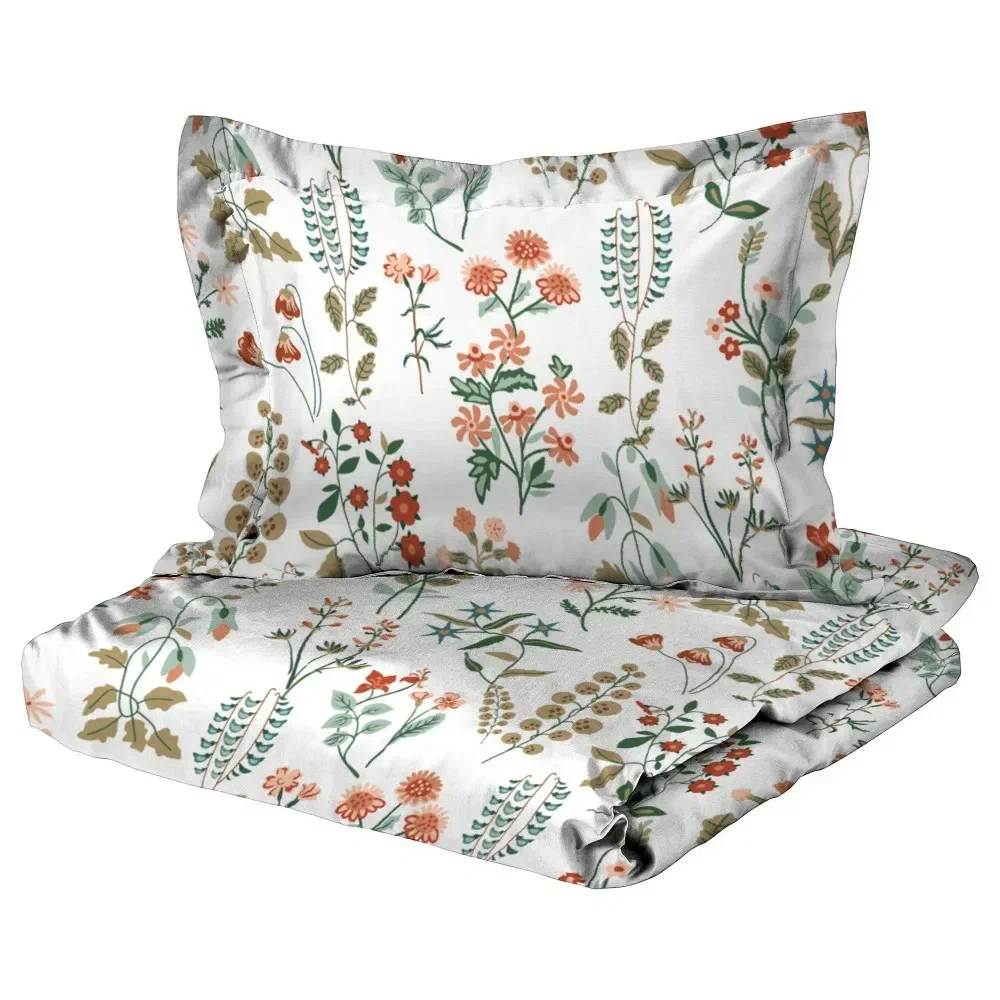 Комплект из сатина ГЛОРИЯ наволочка + пододеяльник 1,5-сп | цветочный принт