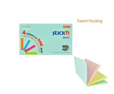 Блок с л/к 76*127 Stick`n Magic пастель 100л.*4цв.