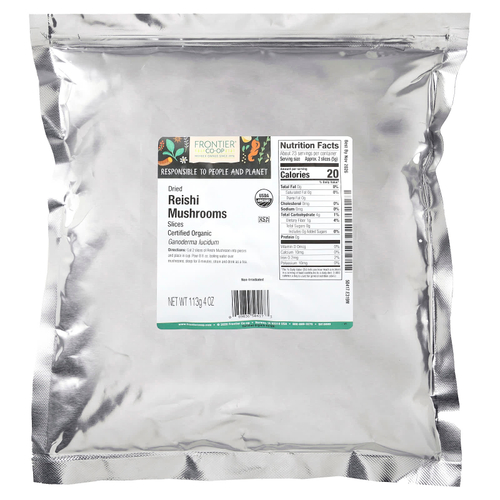 Frontier Co-op, Органические сушеные грибы рейши, ломтики, 113 г (4 унции)