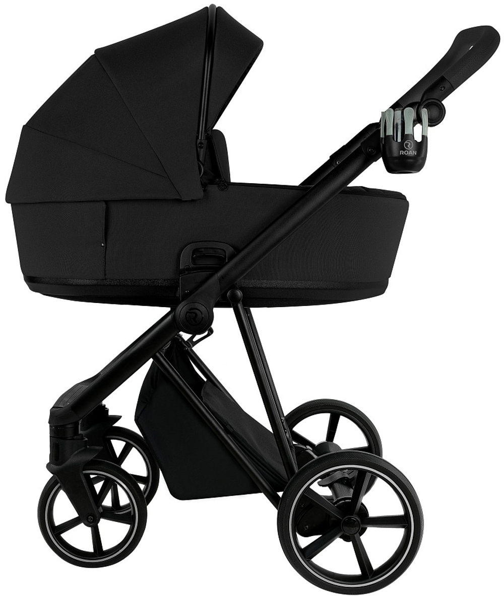 Детская коляска Roan Sol 2.0 2 в 1 SLL/30/T Caviar Black/Black/руч.Black