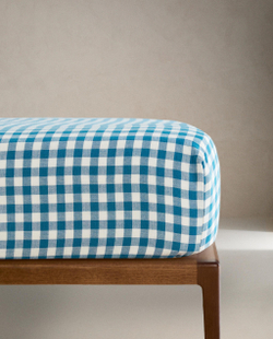 Простыня на резинке Zara Home, хлопок 100%, в клетку, 1660/900