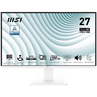 MSI PRO 27" MP273AW белый {IPS 1920x1080 100Hz 5ms 178/178 300cd HDMI DispalyPort 2x3W VESA} [9S6-3PB4CH-097/9S6-3PB4CH-217 ]