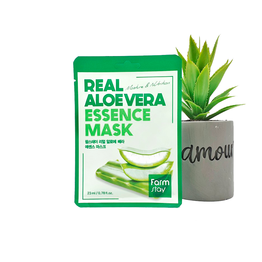 Тканевая маска для лица с алоэ вера FarmStay Real Aloe Vera Essence Mask