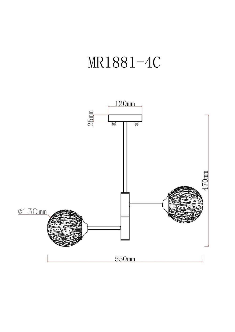 Потолочная люстра на штанге MyFar Camilla MR1881-4C