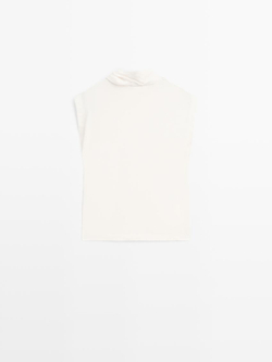 Massimo Dutti Топ без рукавов, натуральный, кремовый