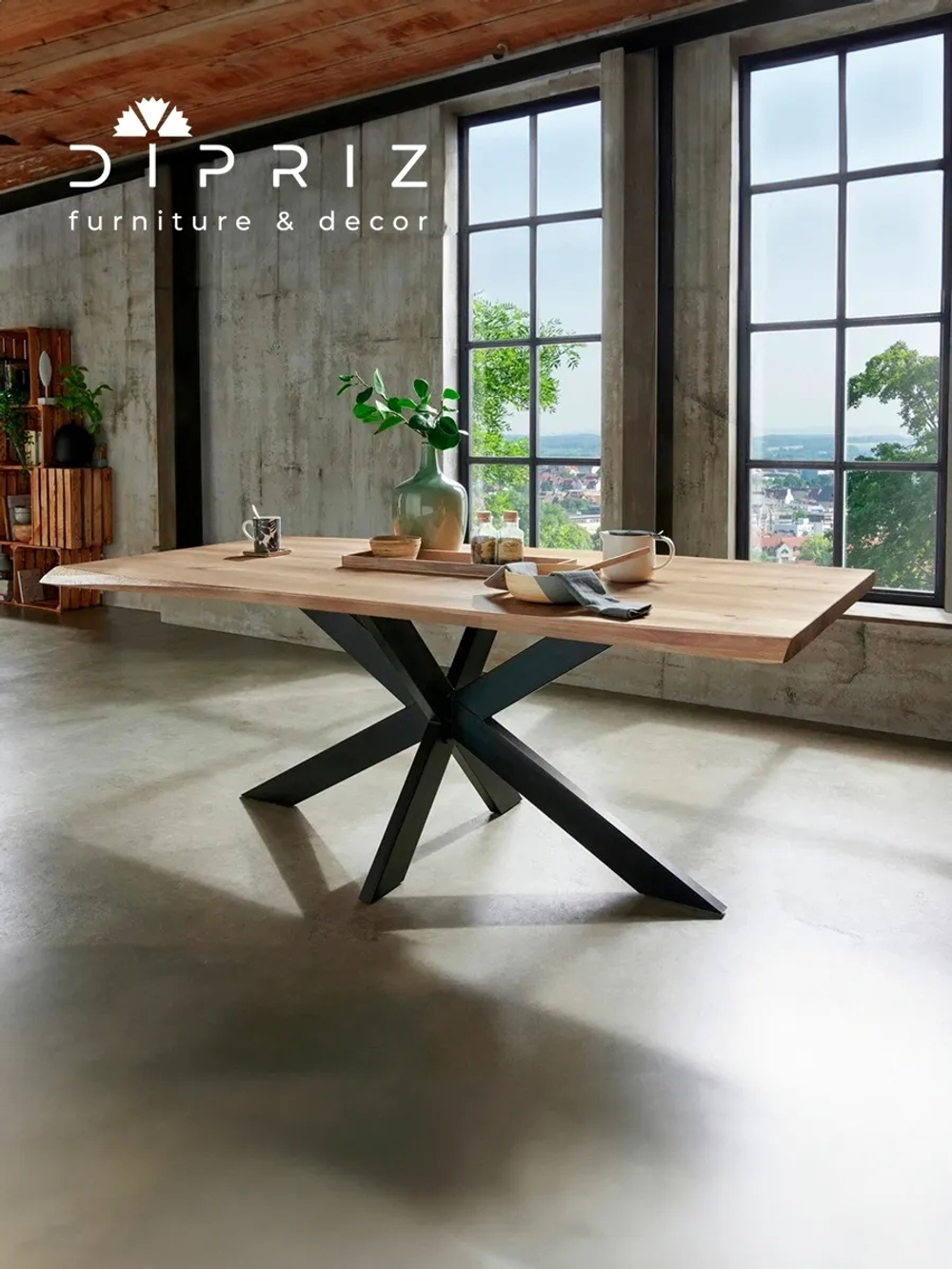 Стол обеденный XENIA 220х100х75, массив дуба