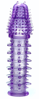 Фиолетовая закрытая насадка на пенис - 13,5 см. (Цвет: сиреневый)