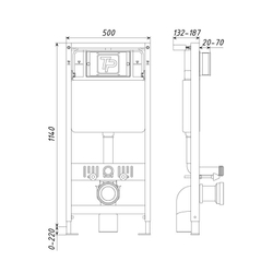 ТП-1000 Инсталляция для унитаза ТАТПОЛИМЕР без кнопки с механическим управлением смыва
