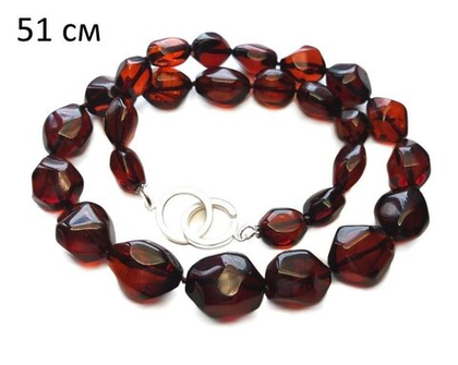 Бусы из янтаря чудесного вишнёвого оттенка