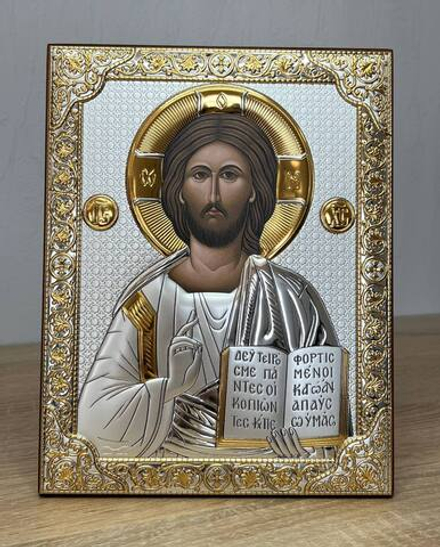 Спаситель, икона прямоугольная без рамки, красное дерево 175х225