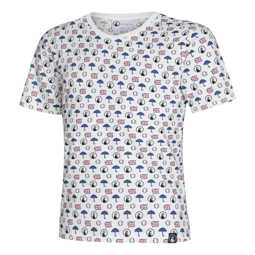 Мужское теннисное поло Quiet Please London Statement T-Shirt Men - White, Multicoloured