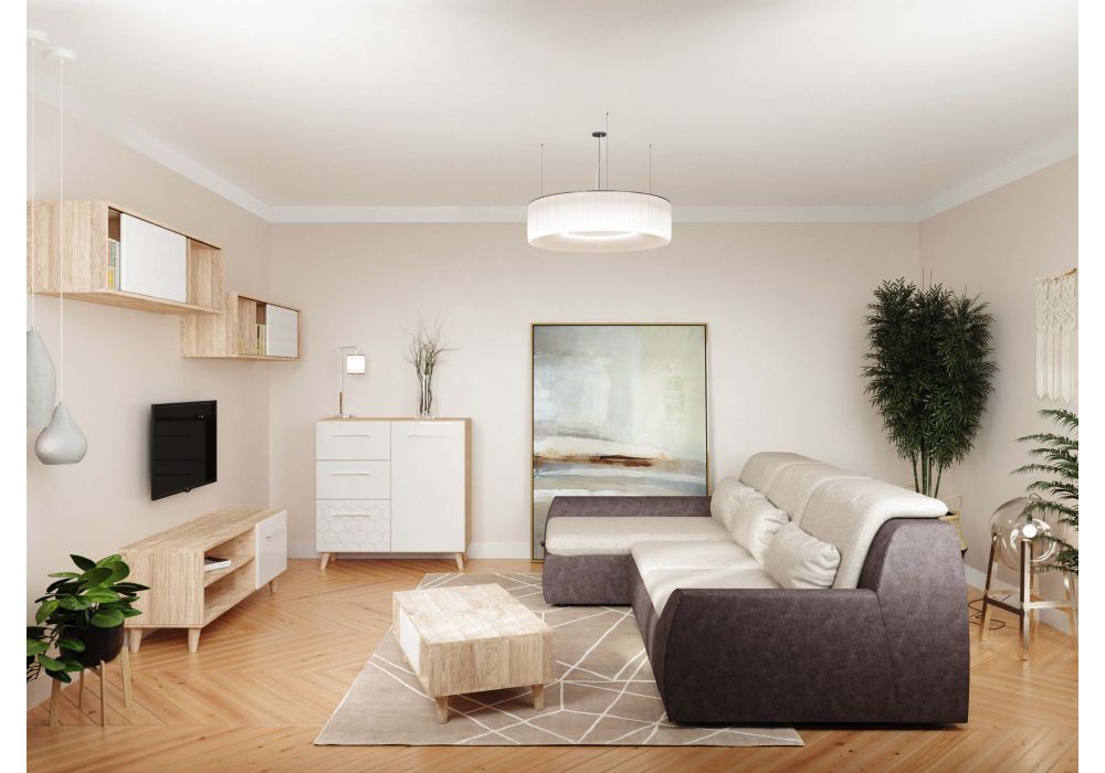 Шкаф навесной Мариус М-03 дуб баррик / белый матовый