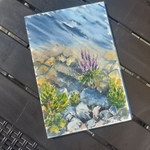 Картина авторская акварельная в паспарту 30х40 см на стену для интерьера "На причале"