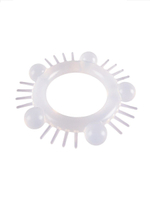 Эластичное эрекционное кольцо с шишечками и шипами (Цвет: белый)