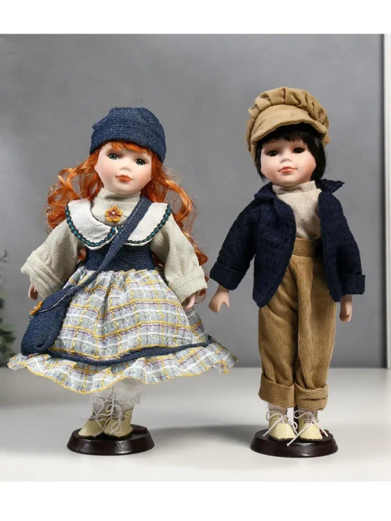 Набор кукол керамических фарфоровых Злата и Сева 30 см