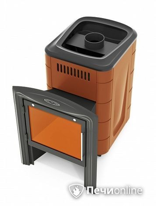 Дровяная банная печь TMF Компакт 2017 Inox Витра терракота