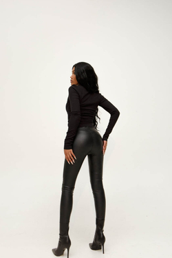 Лонгслив из трикотажа, черный