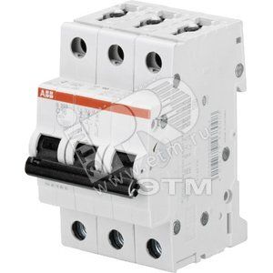 Выключатель автоматический  STOS203 C25  ABB  3P. 25A. C. 6кА  641169.0486  (2CDS253001R0254)
