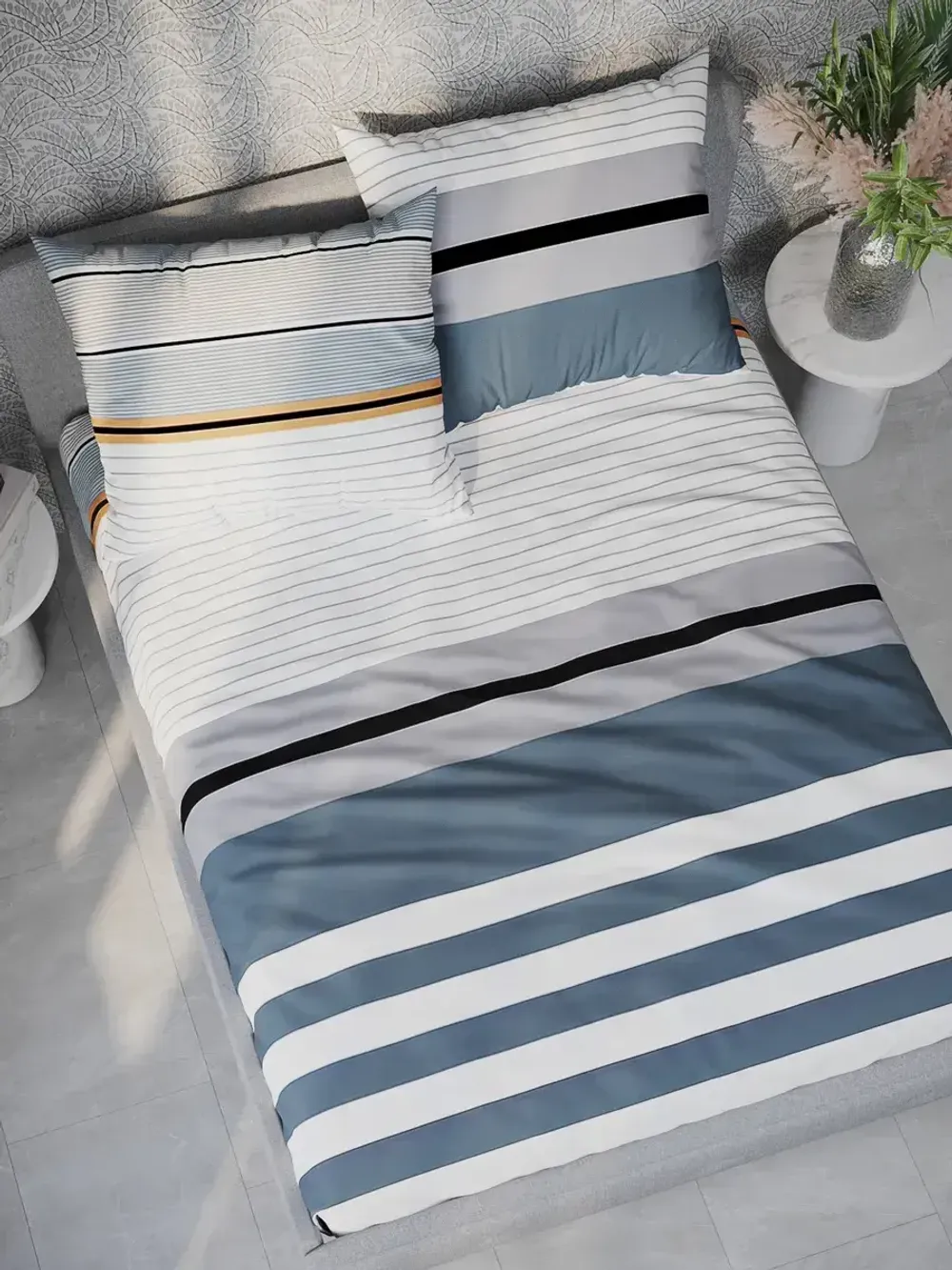 Постельное белье "Alaska" евро наволочки 50х70 2шт Простынь на резинке 180х200 см Пододеяльник 200х215 см Сказка сатин