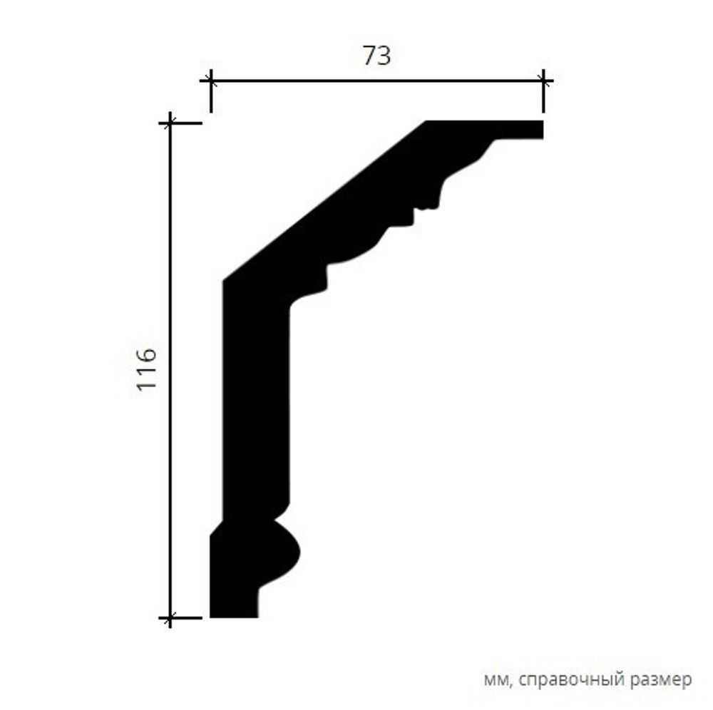 Карниз пенополиуретан, 2000x73x116 мм