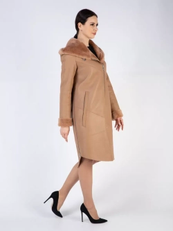 Дубленка зима натуральная удлиненная с капюшоном