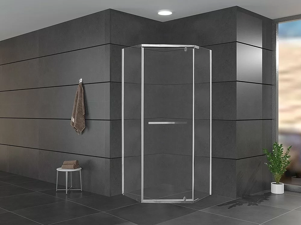Душевой уголок CeruttiSpa Chika 100x100 CHIKA ZP101T стекло прозрачное/профиль хром
