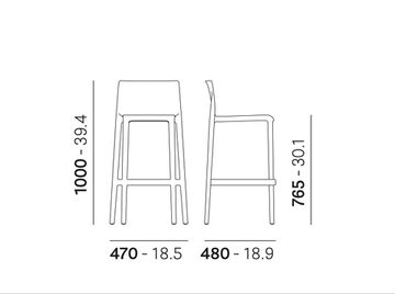 Стул пластиковый барный Volt