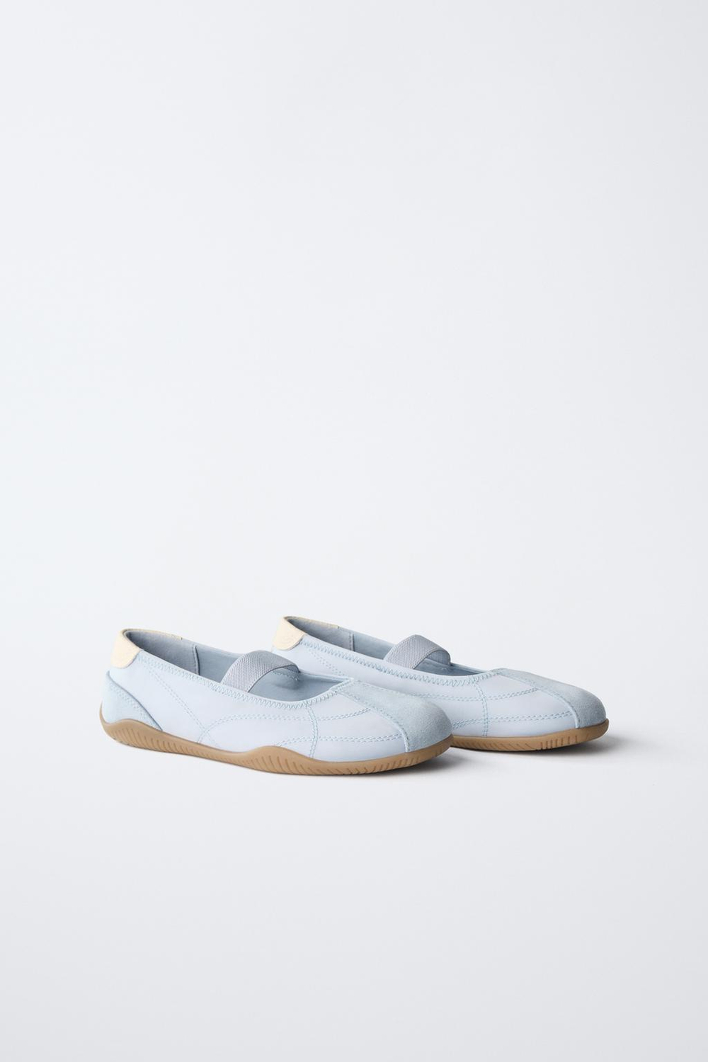 ZARA БАЛЕТКИ В СПОРТИВНОМ СТИЛЕ, СИНИЙ