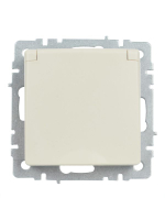 Розетка BRITE РСбш10-3-44-БрКр 16А IP44 с заземл. защ. шторки с крышкой механизм беж. IEK BR-R16-16-44-K10
