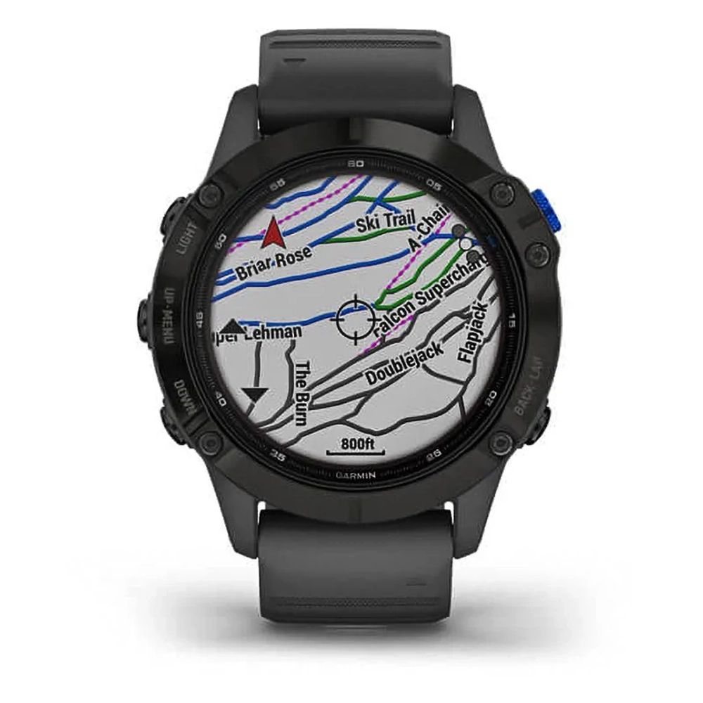 Спортивные наручные часы Garmin Fenix 6 Pro Solar черный с серым ремешком 010-02410-11