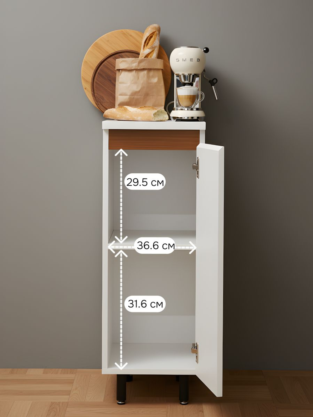 Кухонный модуль напольный Валенсия, 40х45х83 с дубовой панелью, Dipriz