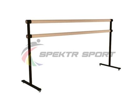 Переносной хореографический станок двухрядный Аллегро на колесах Бук