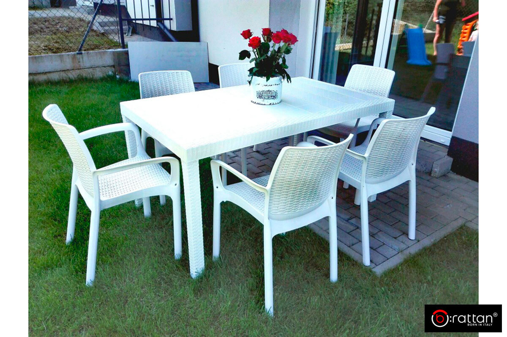 Стол B:rattan Houston 1500*900мм, белый