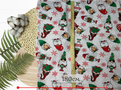 Кулирка ХБ  гномы на белом