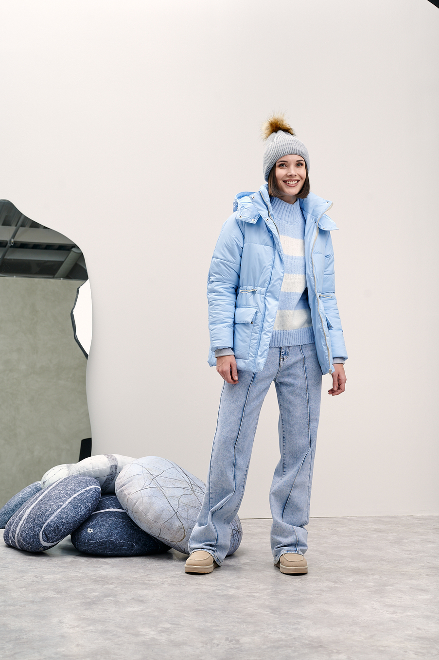 Куртка женская зимняя "Лео" голубой