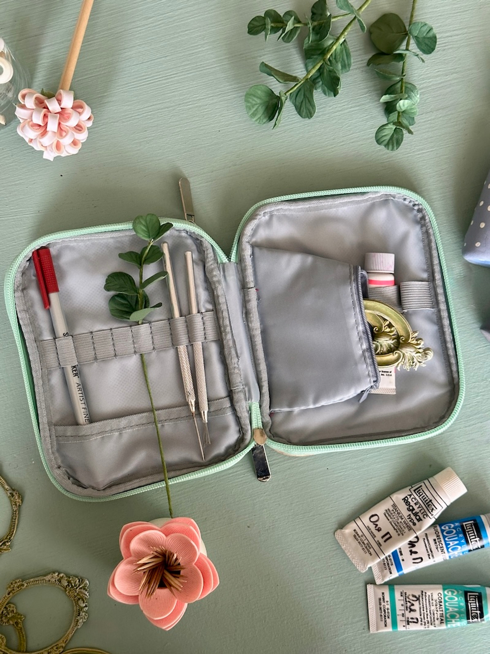 Пенал-оганайзер для хранения вязальных спиц и принадлежностей для рукоделия