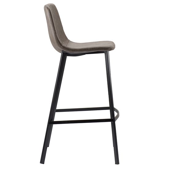 Стул барный hugh, экокожа, серо-коричневый