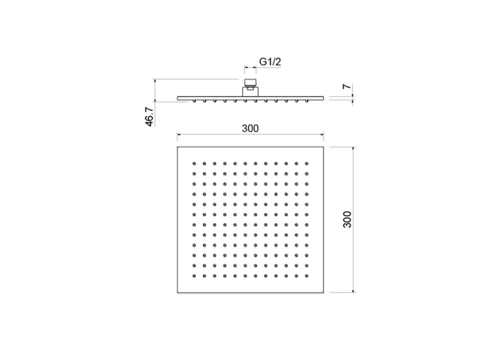 Квадратный верхний душ  300*300*7 мм AQUATEK AQ2078CR