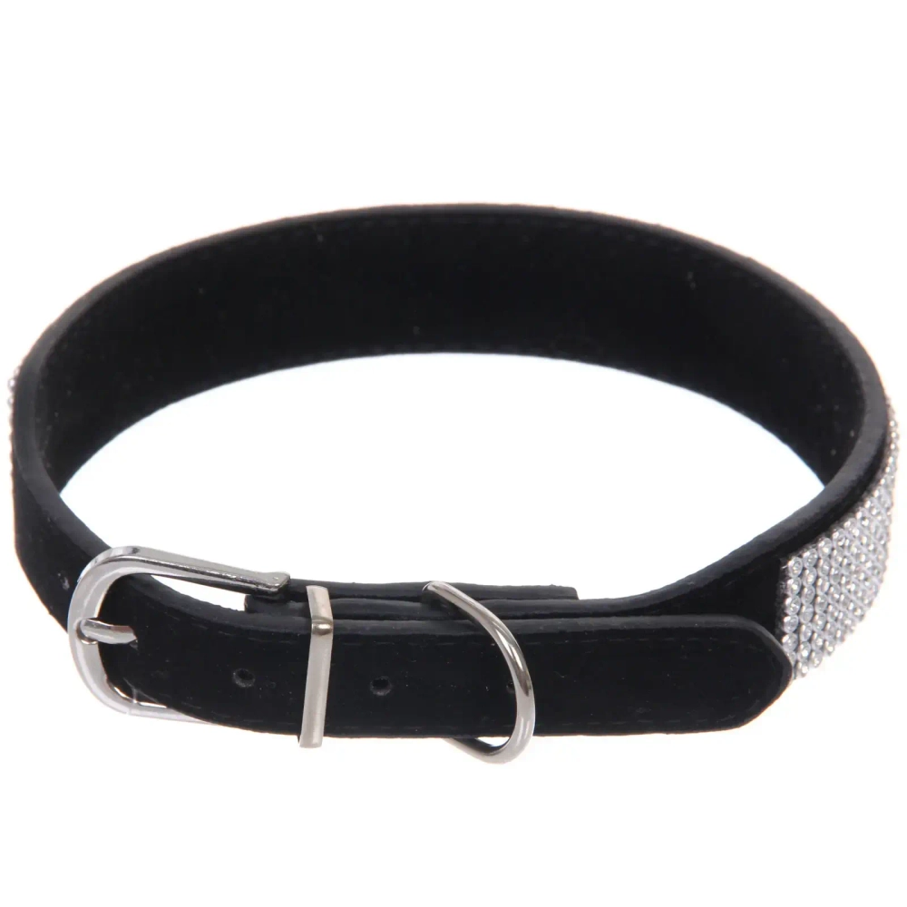 Ошейник для собак и кошек со стразами «#на стиле», цвет черный, 2см, размер L, 39*44см (лейбл)
