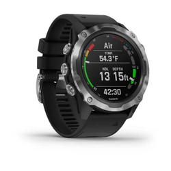 Умные часы Garmin Descent MK2 стальные с черным ремешком