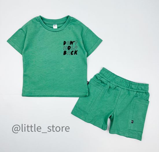 Комплект хлопковый с шортами, Шалфей