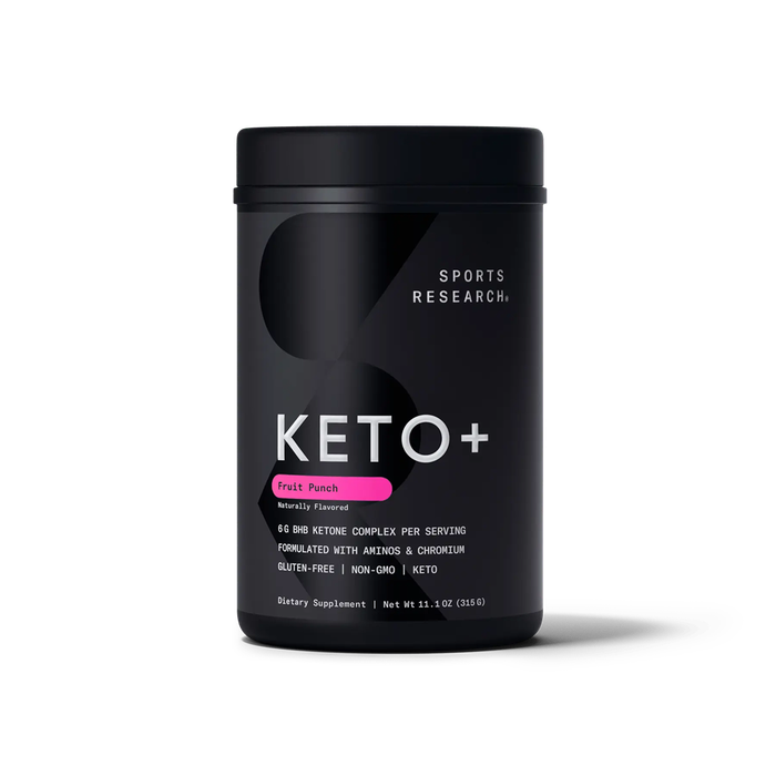 Кетоновая смесь Кето Плюс (малиновый лимонад), Keto Plus GO BHB + MCT, Sports Research, 318 г (11,2 oz)