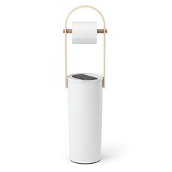 Держатель-органайзер для туалетной бумаги Bellwood, белый/натуральное дерево