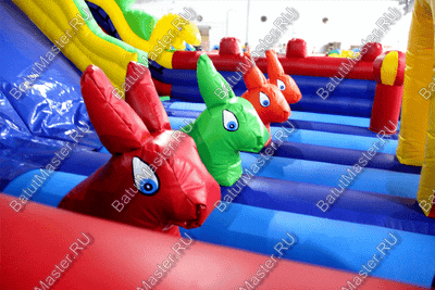 Детский надувной батут-горка "Dragons", размер 12*6*8 м