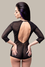Эротический комбинезон Preciosity с рукавами длиной 3/4 (Размер: 50-52) (Цвет: черный)