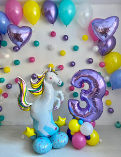 Воздушные гелиевые шары Единорог пузыри арка №4733