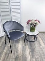 Стул-кресло ГЕММА, цвет серый #H14, велюр / черный каркас