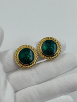 Клипсы с зеленой эмалью Burberrys