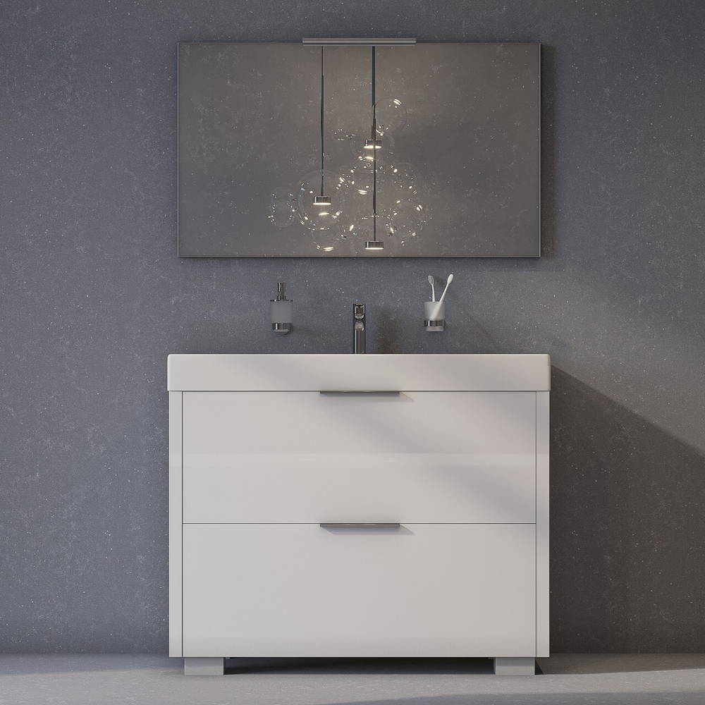 Тумба с раковиной NORMAL, 120x45x87, белый глянцевый, ST-B7L2124-BA001-SIP